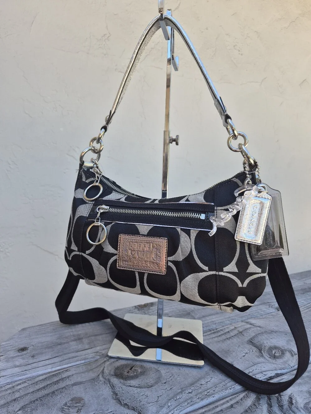 Coach Poppy Signature Storybook Hobo Crossbody Bag